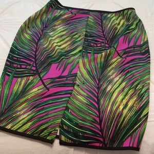Worthington Skirts - Worthington Purple Skirt Green n Black Leaves Worthington Skirts - Worthington Purple Skirt Green n Black Leaves